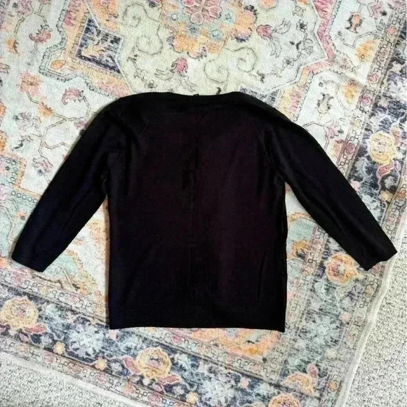 Talbots Sweater Womens Small Silk Cardigan Black Buttons Lightweight NWOT - Picture 4 of 4